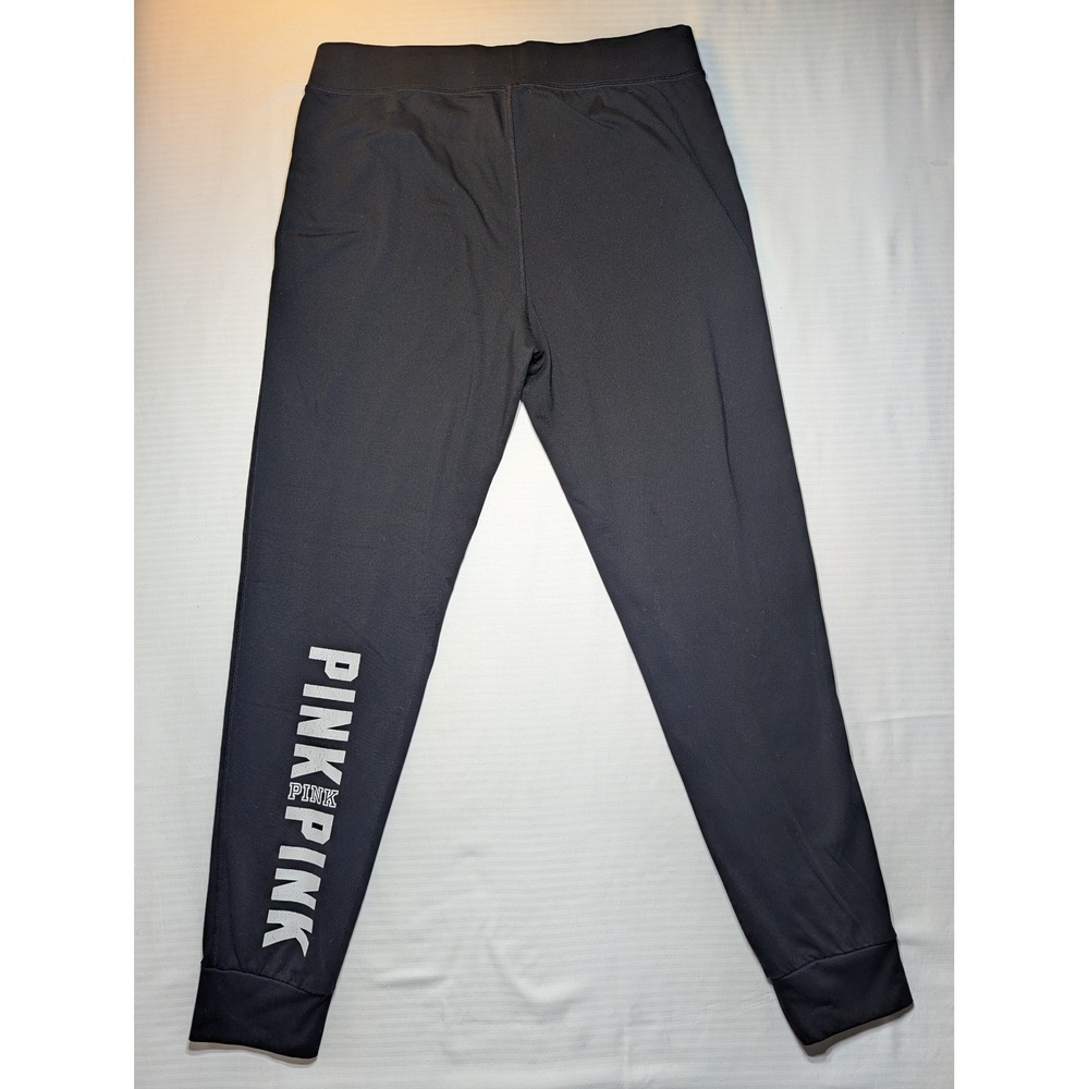 PINK Victoria's Secret Black Joggers Athletic Lounge Pants Drawstring‎